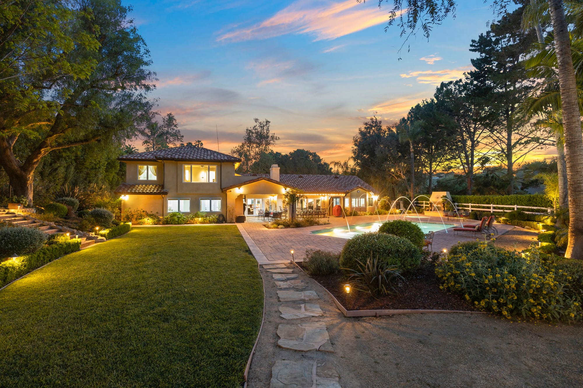 Evening ambiance of the estate