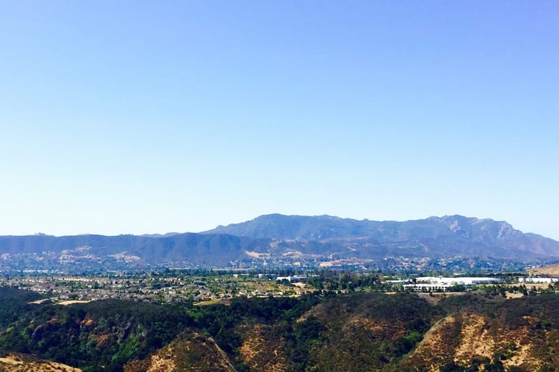 View of Newbury Park and the Santa Monica Mountains from Wildwood Regional Park in Thousand Oaks