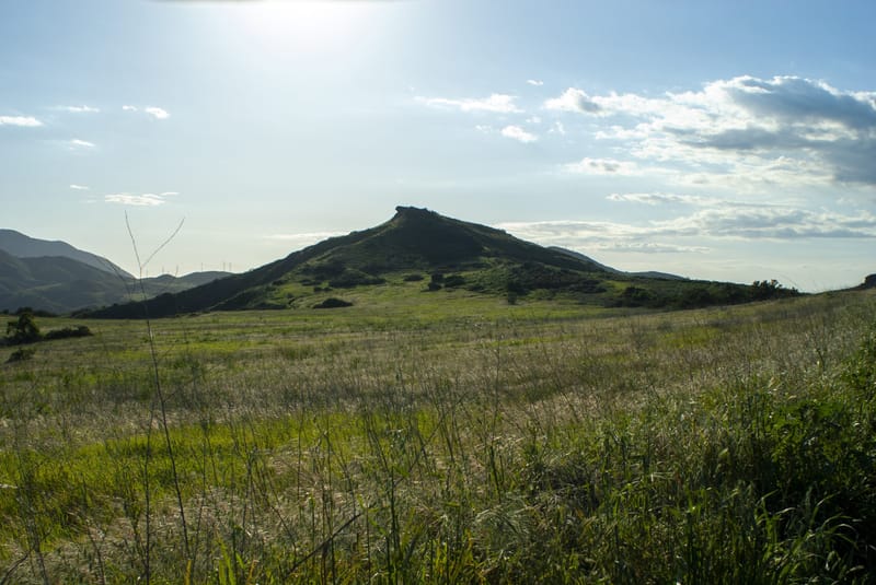 Green grassland and rolling hills at Wildwood Park in Thousand Oaks, Conejo Valley