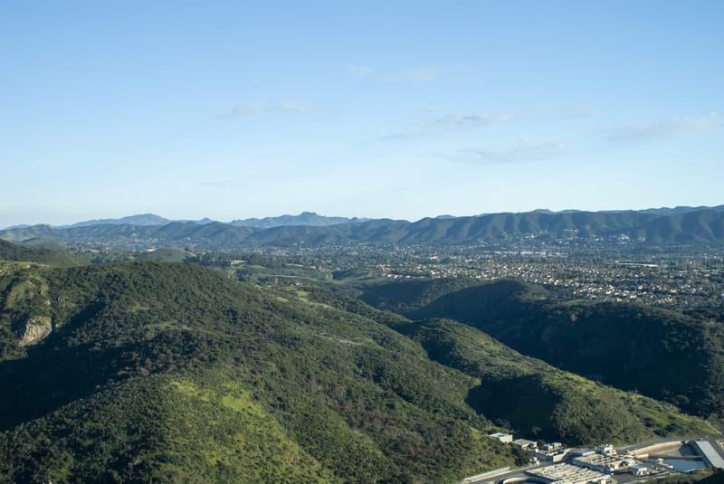 Green hills of Wildwood Park overlooking Thousand Oaks and the Conejo Valley