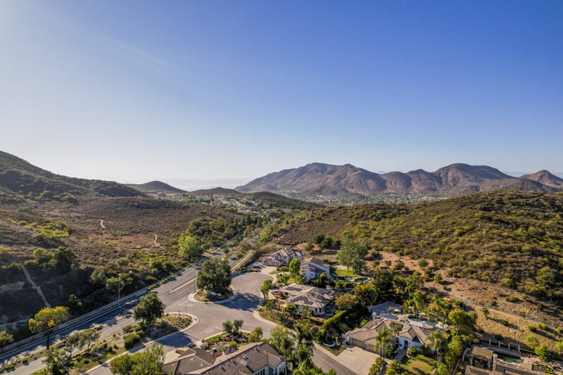 Hillside homes in Newbury Park with the Santa Monica Mountains